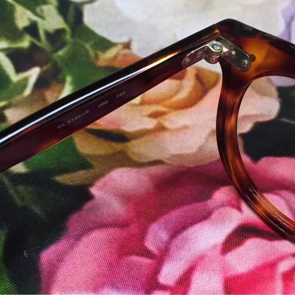 CELINE Two dots round Orange & Black tortoise acetate frames CL41461 F 086 145
